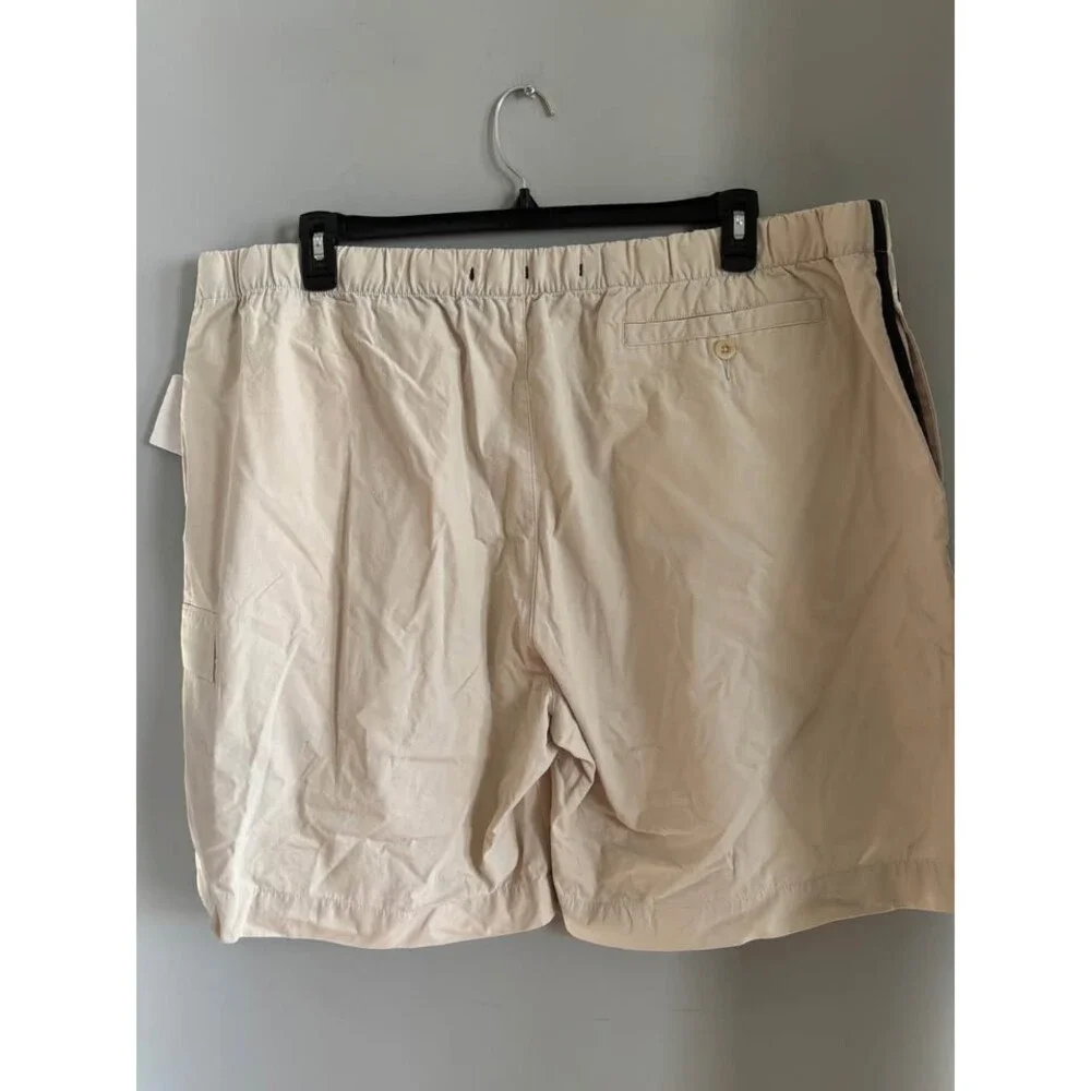 NWT Nautica Men's XXL Beige Nylon Cargo Utility Shorts Elastic Waist Gym